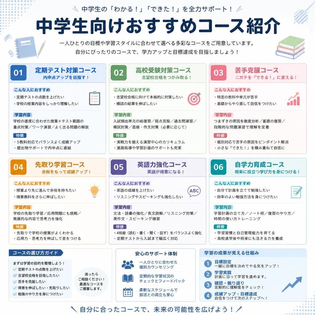 中学生におすすめのコース