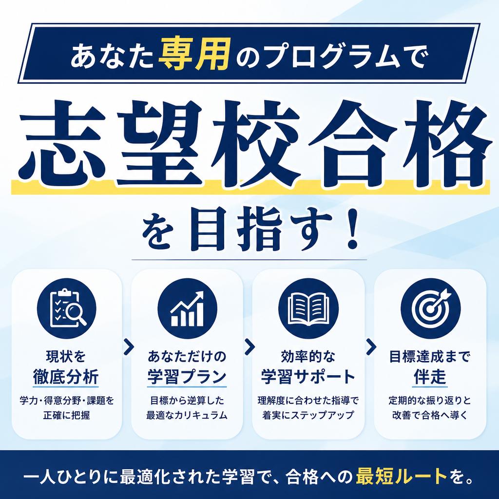 あなた専用のプログラムで志望校合格を目指す！