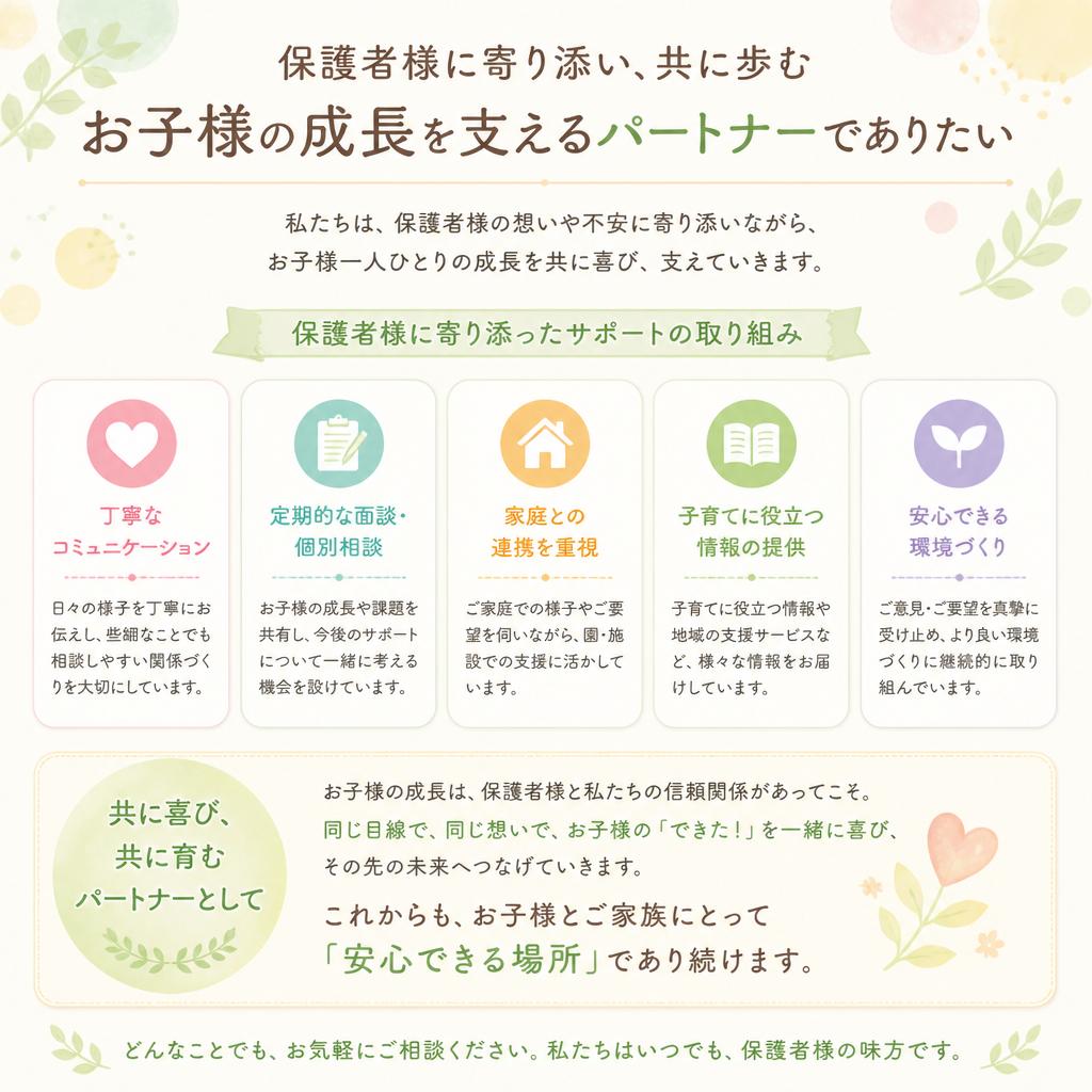 保護者様へのサポート