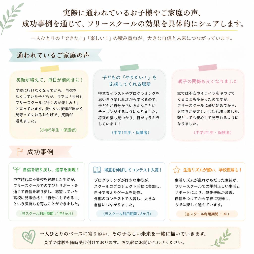 親御様の声と実績